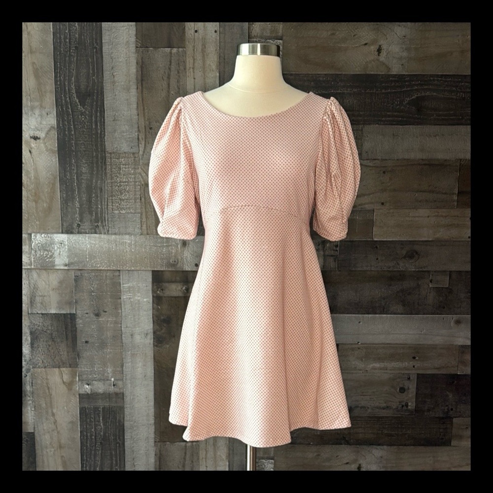 Free People pink polka dot midi dress small feminine Lovecore Barbiecore party